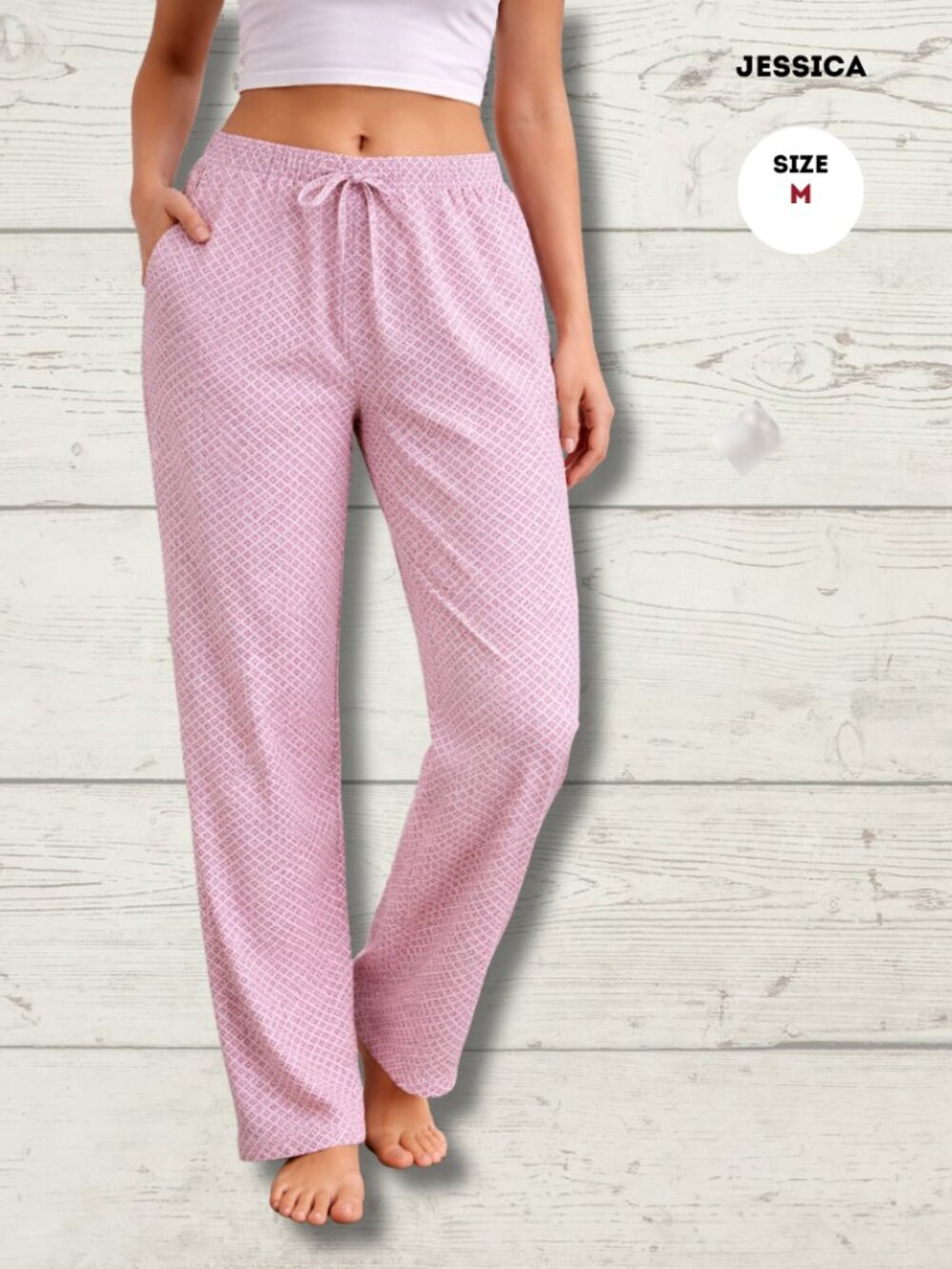 Jessica Pajama Pants – Size M – Pink Floral Lounge Pants